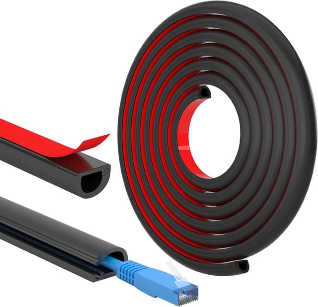 Detalle de FIXCHORD Mini Self-Adhesive Cable Trunking (15mm x 10mm x 3m) – Black