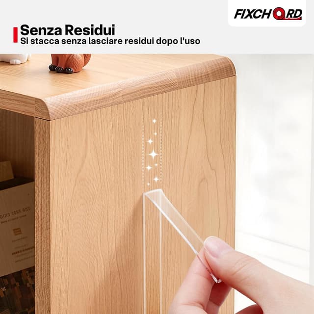 Detalle de FIXCHORD Nastro biadesivo extra forte trasparente, rimovibile e impermeabile (2 rotoli)