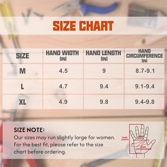 Detalle 2 de HANDLANDY Cowhide Leather Work Gloves (Leather Work Gloves Thorn Proof) for TIG/MIG Welding, Woodworking & Gardening – Black-Camel, L