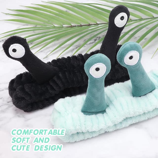 Detalle de DRESHOW spa facial terry cloth towel headband with cat-ear design (2 pack)