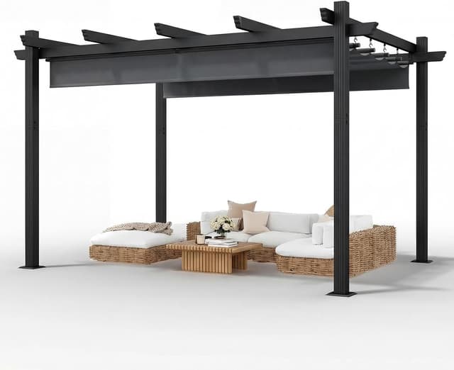 Thumbnail 6 de TRIUMPHKEY Pergola Pavillon 3x4 m wasserdicht, Aluminium mit Schiebedach – Winterfest, grau