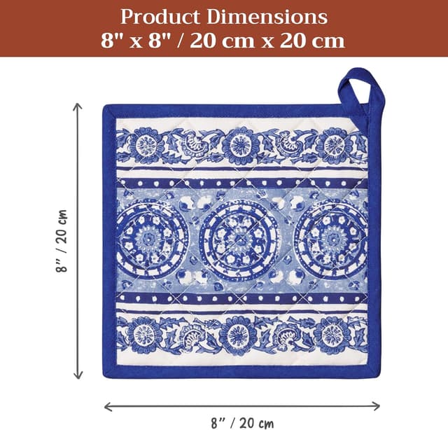 Thumbnail 6 de Maison d'Hermine set di 2 presine in cotone 100% 20x20 cm con anello per barbecue