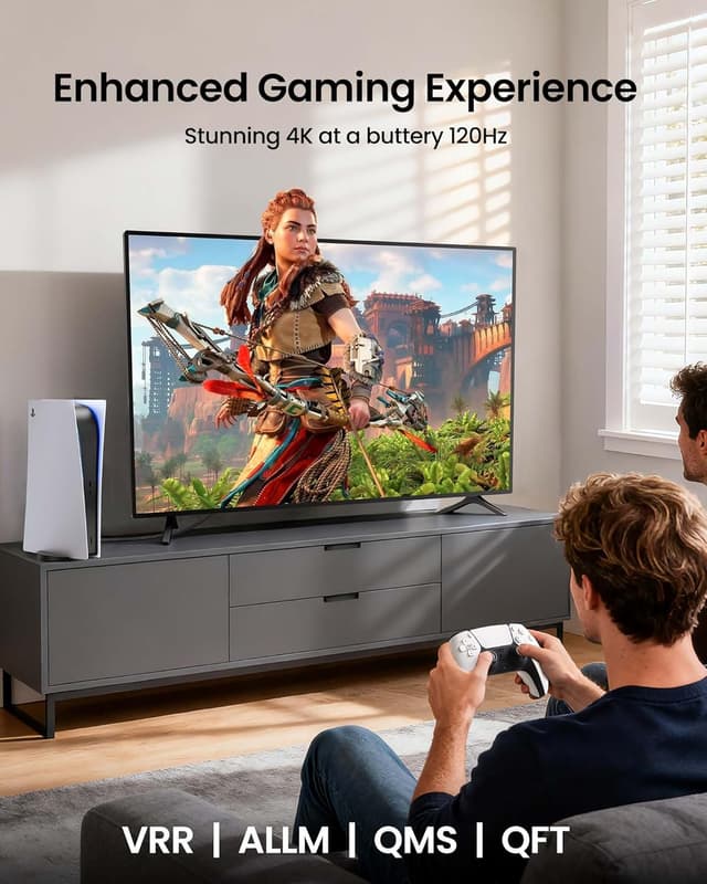 Detalle de Silkland 8K HDMI ARC/eARC Cable 2.1 (6.6 ft) for Soundbars & Home Theater