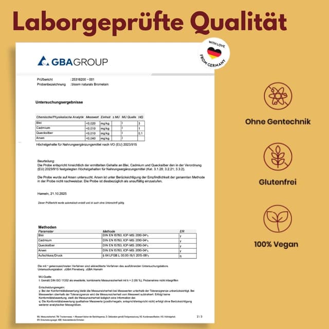 Detalle de Bromelain Kapseln 750 mg 7500 F.I.P.