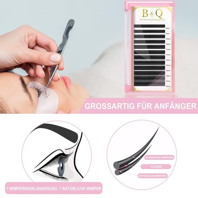 Detalle 2 de C Curl Einzelwimpern 1:1 0,15 mm