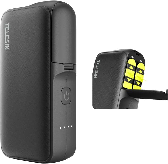 Detalle de TELESIN Powerbank-Ladegerät (10.000 mAh) für GoPro Hero 13 – Dual-Slot Schnellladen
