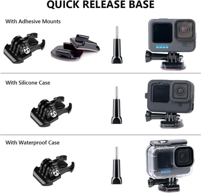 Detalle de YHTSPORT Supporto adesivo curvo e piatto per action cam (26 pezzi) con attacco per casco, 3M