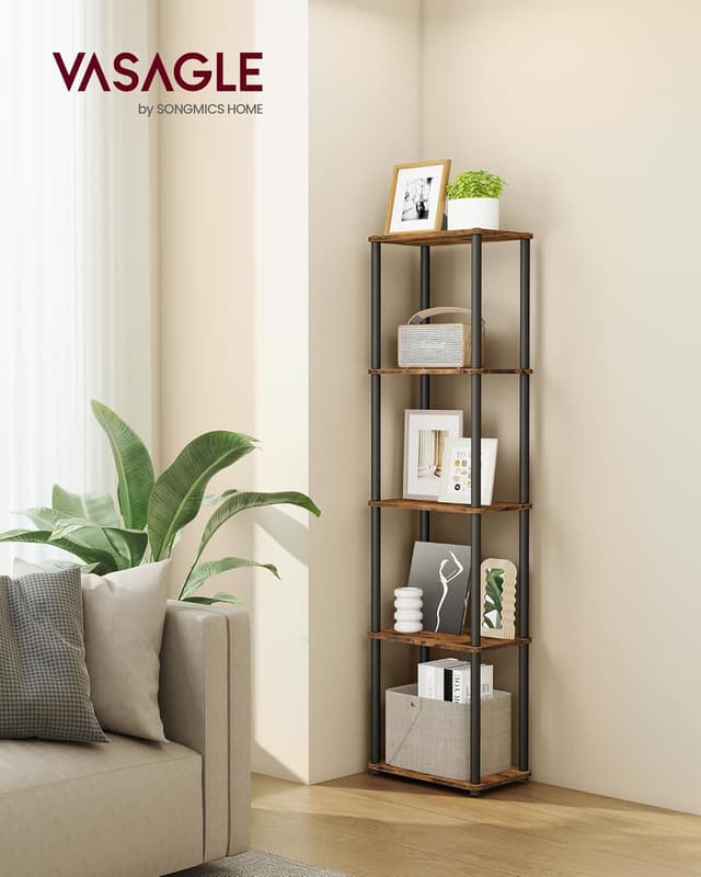 Detalle de VASAGLE Montaggio Super Veloce senza Attrezzi LLS135K01: scaffale a 5 ripiani autoportante in stile vintage