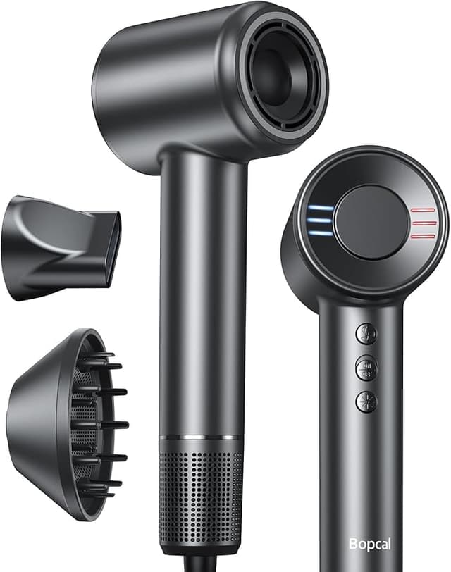 Detalle de Bopcal Secador de Pelo Profesional, Alta Velocidad, Iones, Difusor