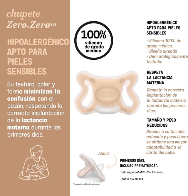 Thumbnail 4 de Suavinex Zero Zero Chupete Recién Nacido 🍼 Hipoalergénico
