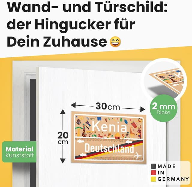 Thumbnail 1 de DankeDir Kenia Ortsschild Kunststoff 30x20 cm