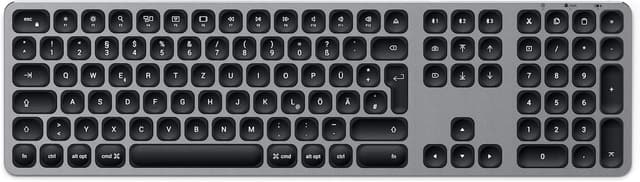 Detalle de Satechi Clavier Bluetooth sans fil avec pavé numérique et pavé alphanumérique QWERTZ (allemand) – rechargeable USB-C, multi-appareils