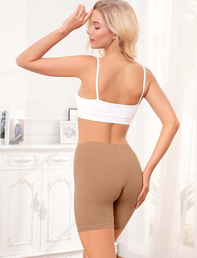 Detalle de VOENXE Cotton Shorts for Women (Boxers/Anti‑Chafing Boyshorts) – 4 Pack