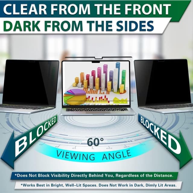 Detalle 2 de STARY Magnetischer Blickschutzfilter für MacBook Pro 14,2 Zoll (M1–M5, 2021–2026) mit Anti-Spy & Kamera-Schieber