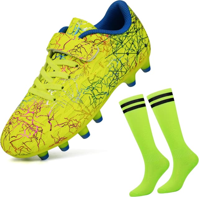 Thumbnail 6 de Brooman Kids Firm Ground Soccer Cleats (with Soccer Socks) for Boys & Girls