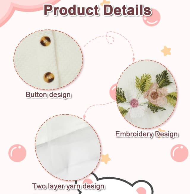 Thumbnail 2 de Vicloon Toddler Dress Set for Girls