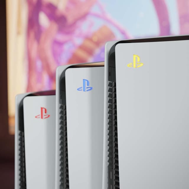 Detalle 2 de PlayVital Custom Vinyl Decal Skins for PS5 Console (Logo Underlay Sticker) – 9 Colours & 3 Retro Styles