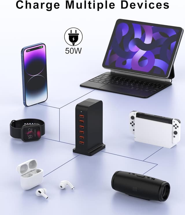 Thumbnail 6 de Multi USB charger tower 50W, 6 ports