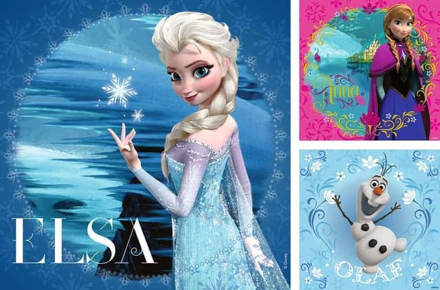 Detalle 2 de Ravensburger Kinderpuzzle 09269 „Elsa, Anna & Olaf“ – Disney Frozen, 3x49 Teile für Kinder ab 5 Jahren