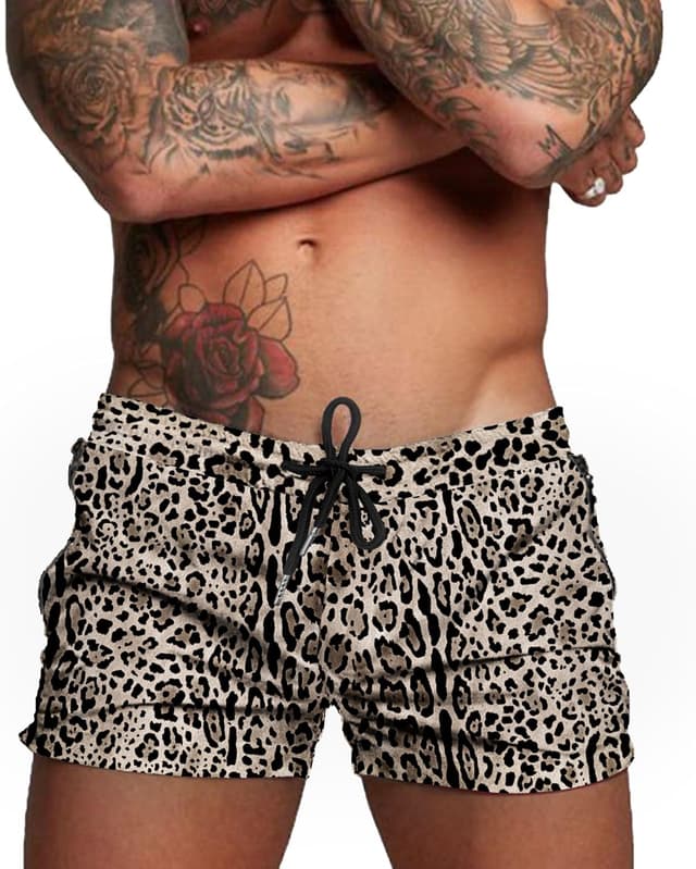 Detalle de COOFANDY Quick-Dry Men’s Swim Trunks with Mesh Lining, Zipper Pockets & Adjustable Waist