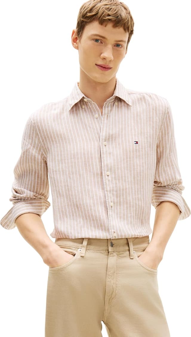Thumbnail 6 de Tommy Hilfiger camicia linen a righe da uomo