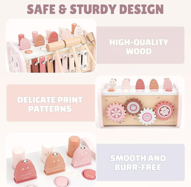 Thumbnail 3 de Joyreal Jeux Montessori 4 en 1 Xylophone bébé