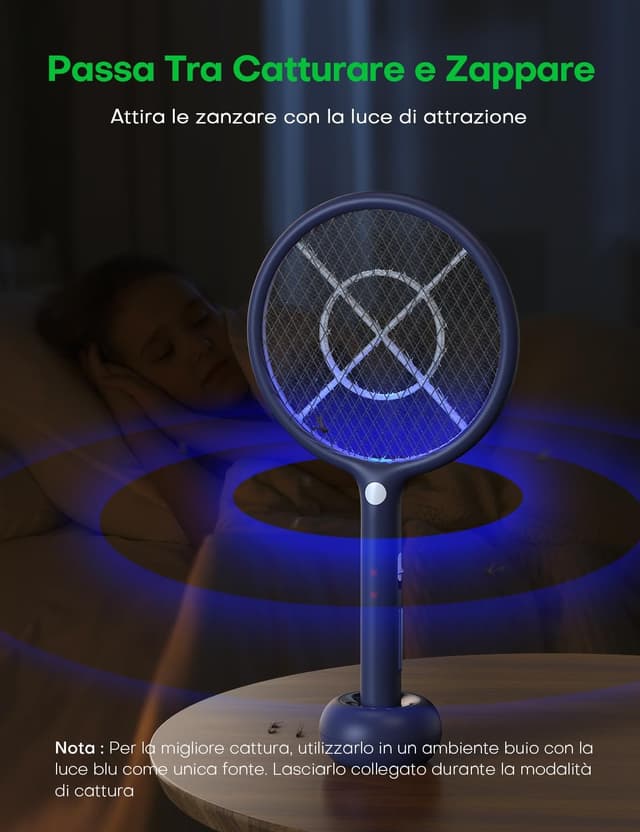 Thumbnail 2 de AROEVE Racchetta Zanzare Elettrica 4000V, 1200mAh