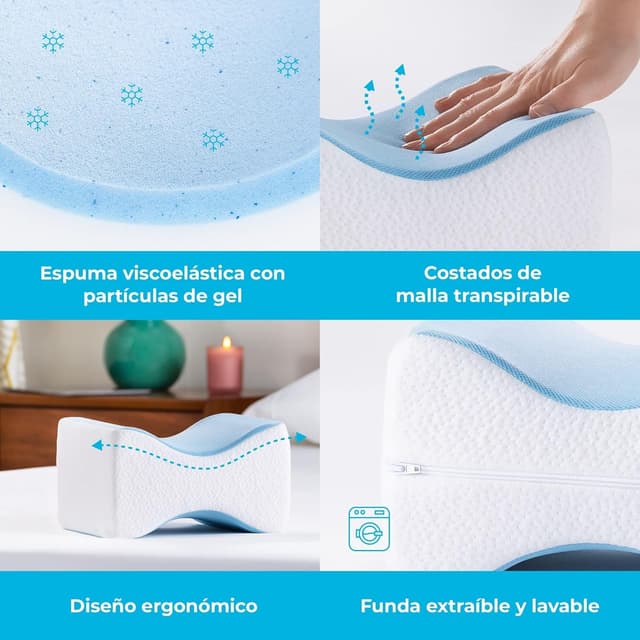 Thumbnail 1 de Linenspa Cojín lumbar ergonómico espuma viscoelástica, blanco