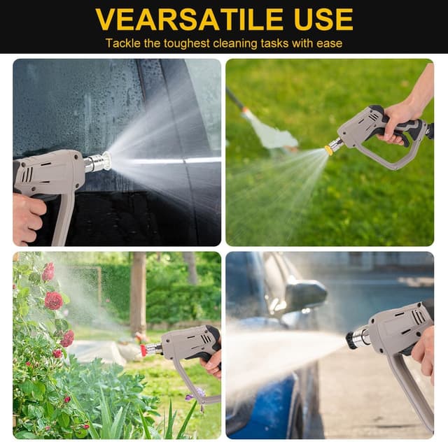 Detalle de Yuirshion High Pressure Washer Gun with 5 Nozzle Tips (up to 4350 PSI) for Car Cleaning
