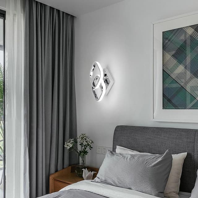 Detalle de EIDISUNY 22W LED Square Ceiling Light (Chrome) – Cool White 6000K