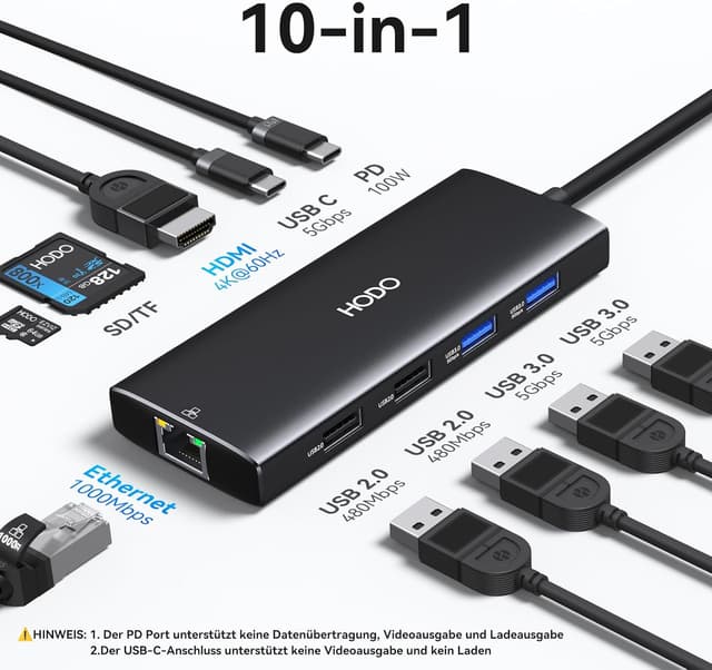 Detalle 2 de HODO USB C Hub 10-in-1