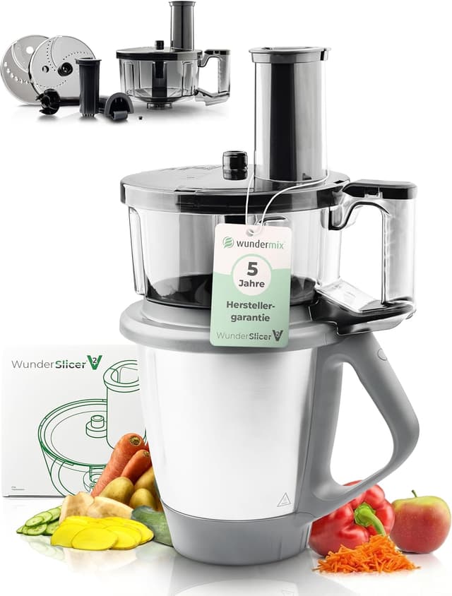 Detalle de Wundermix WunderSlicer® V2 Gemüseschneider für Thermomix TM6 & TM5 – Gemüse & Obst schneiden und raspeln