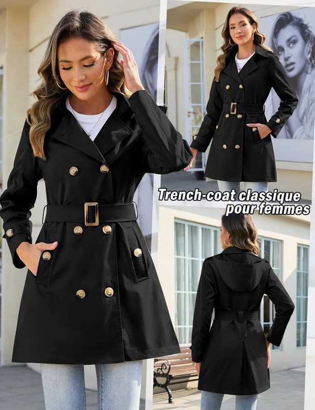 Thumbnail 1 de Tuopuda Trench Coat Femme Double Boutonnage