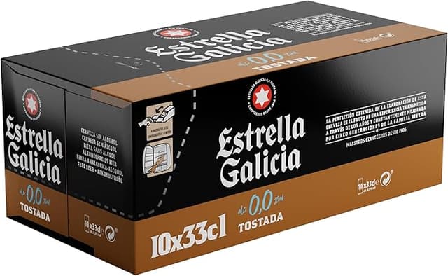 Detalle de Estrella Galicia 0,0 Tostada 🍺 Cerveza Lager sin Alcohol 10L
