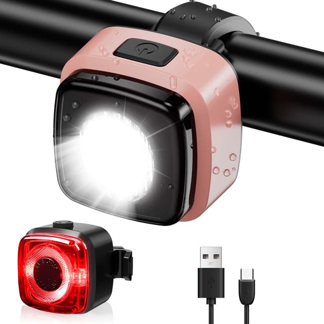 Detalle de Antimi Antimi Fahrradleuchten-Set (StVZO-zugelassen) – LED Front- und Rücklicht USB-C