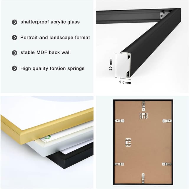 Thumbnail 2 de HIMEETIME® 2x Marcos Aluminio 40x50cm para Pósters 🖼