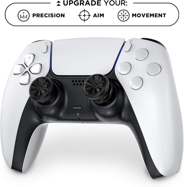 Detalle 2 de KontrolFreek FPS Freek Galaxy Black thumbsticks for PS5 & PS4 (1 high-rise, 1 mid-rise) in Black