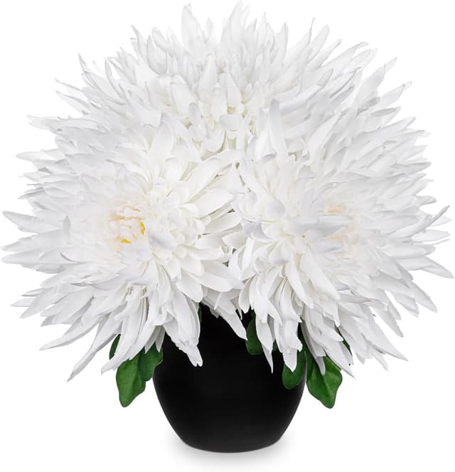 Detalle de Oairse Chrysanthemum Silk Flowers in Pot