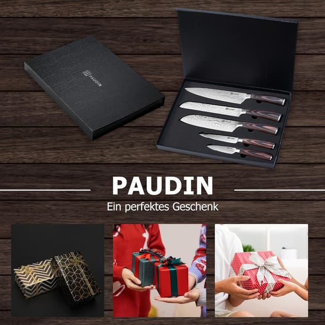 Thumbnail 7 de PAUDIN Juego de Cuchillos de Cocina Profesional 🔪 Set de 5