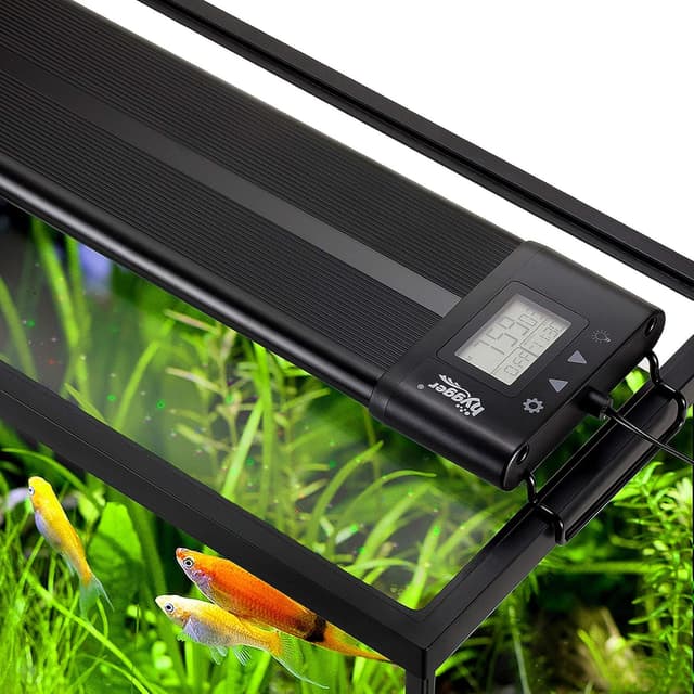 Detalle de hygger Aquarium LED Beleuchtung 48W (Vollspektrum) mit LCD-Timer, Sunrise/Sunset & Moonlight für 76–91 cm