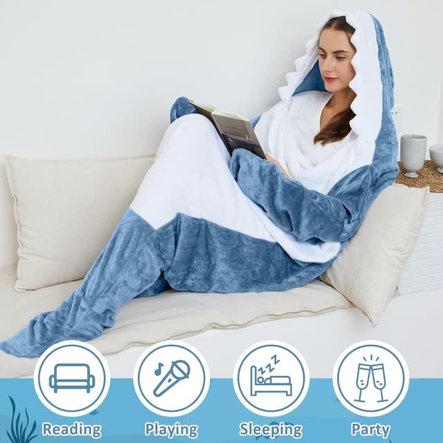 Thumbnail 3 de Ambitelligence Shark Blanket Hoodie Onesie