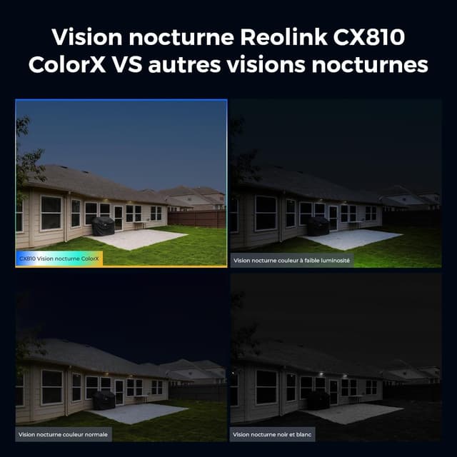 Detalle 2 de Reolink CX810 : caméra de surveillance 4K PoE ColorX avec vision nocturne couleur et alarme