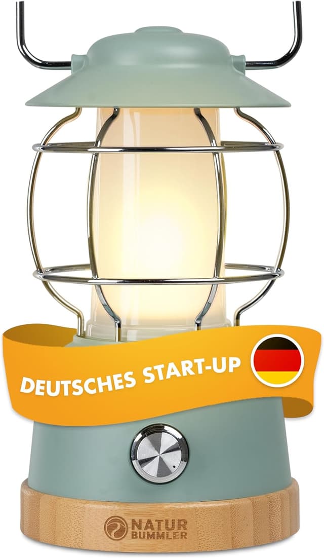 Detalle de NATURBUMMLER Campinglampe aufladbar mit Powerbank LUX Secure+ (IPX4) & dimmbar, 5200-mAh-Akku