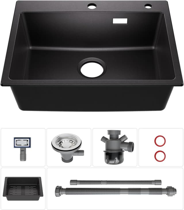 Thumbnail 6 de Sofetiy Spülbecken Granit 60x45cm Schwarz