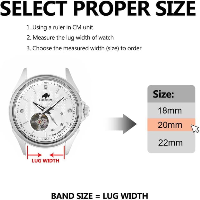 Detalle de BISONSTRAP Nylon Uhrenarmband für Herren (einteilig), 18/20/22 mm mit Edelstahl-Schnalle