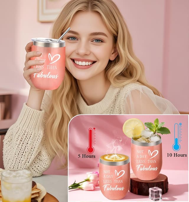 Detalle 2 de WITCOLOR Birthday Gifts for Women gift hamper box with tumbler, soy wax candle, bath bomb & more