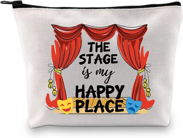 Imagen de Performer Gift Broadway "The Stage Is My Happy Place" cosmetic bag 🎭 en OfertitasTOP