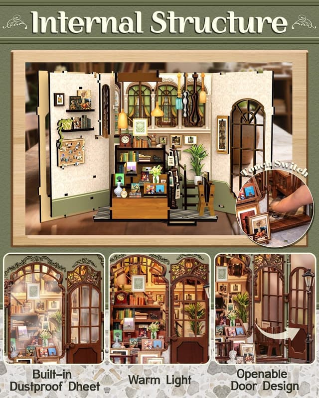 Detalle de CUTEBEE Book Nook DIY bookend kit