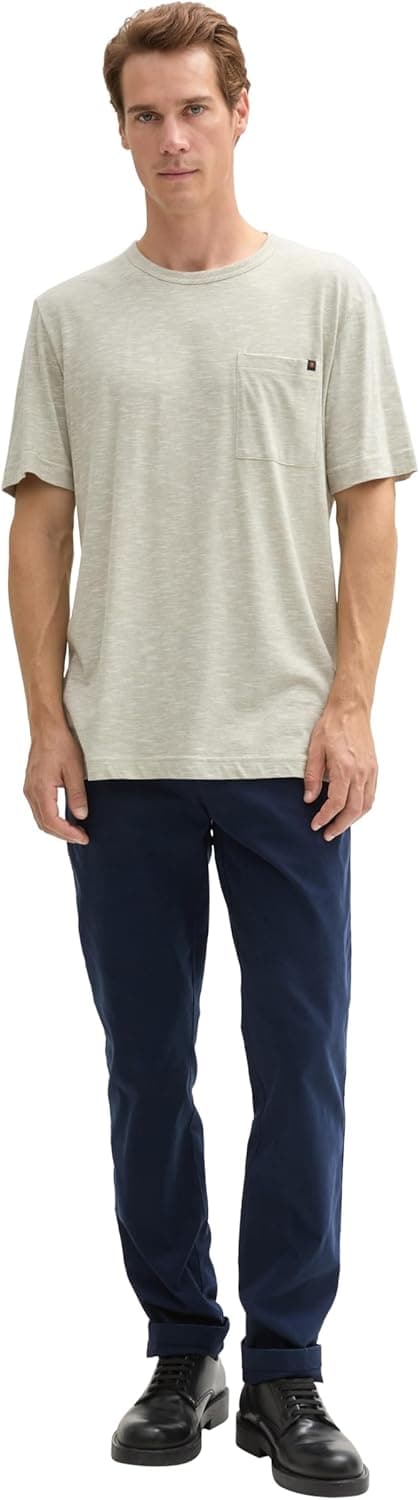 Detalle de TOM TAILOR 1044398 pantaloni da uomo in cotone con leggero elastico