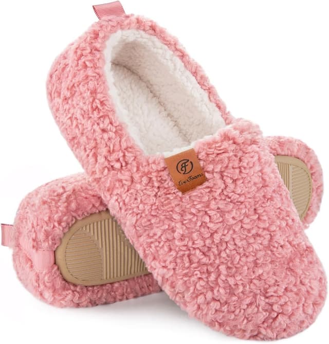 Detalle de EverFoams Women's Fuzzy Full Slippers Memory foam
